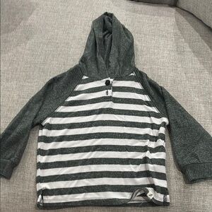 Striped Gray and White Hoodie